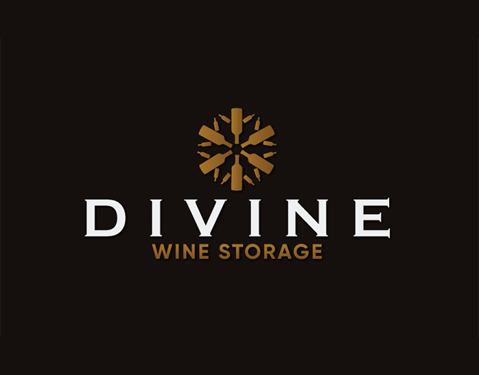 DIVINE WINE STORAGE | Logo for Wine Bottle Storage Boxes