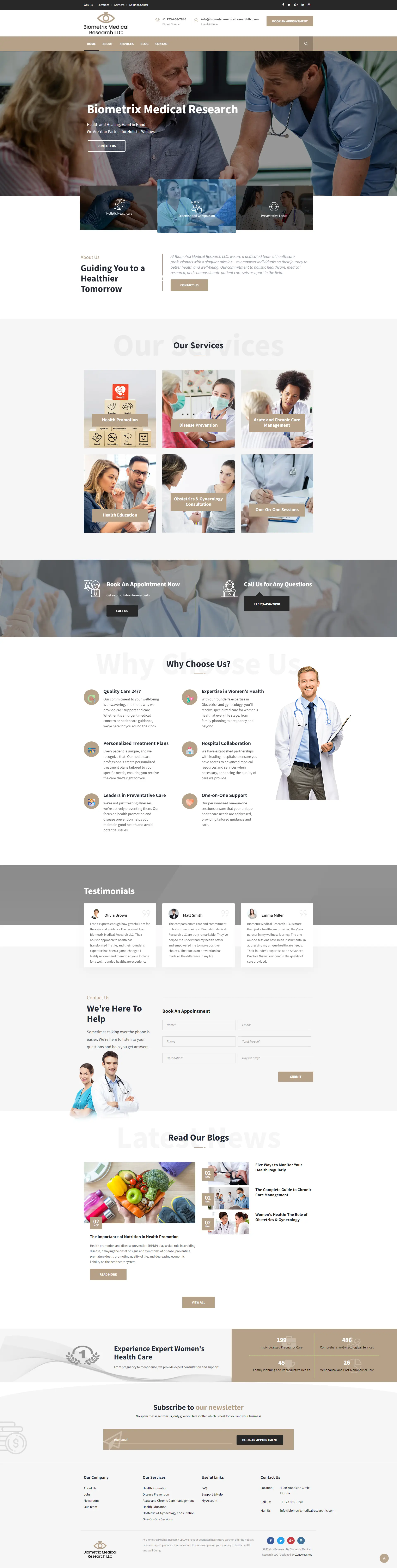 Biometrix | MultiConcept Medical & Health Care Website Layout