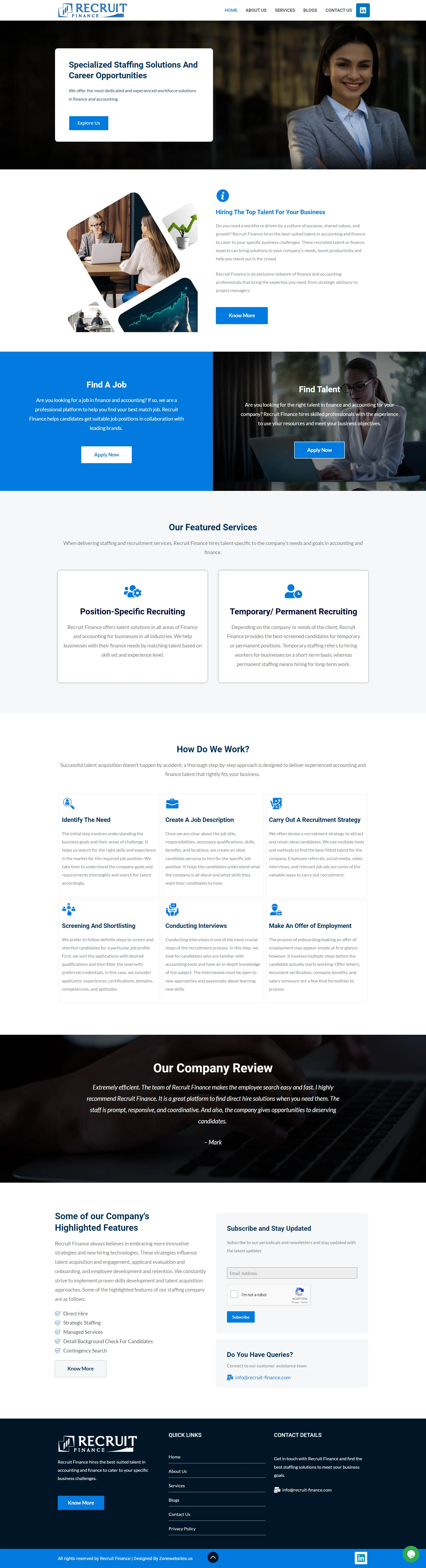 Staffing and Recruitment Services Website Design