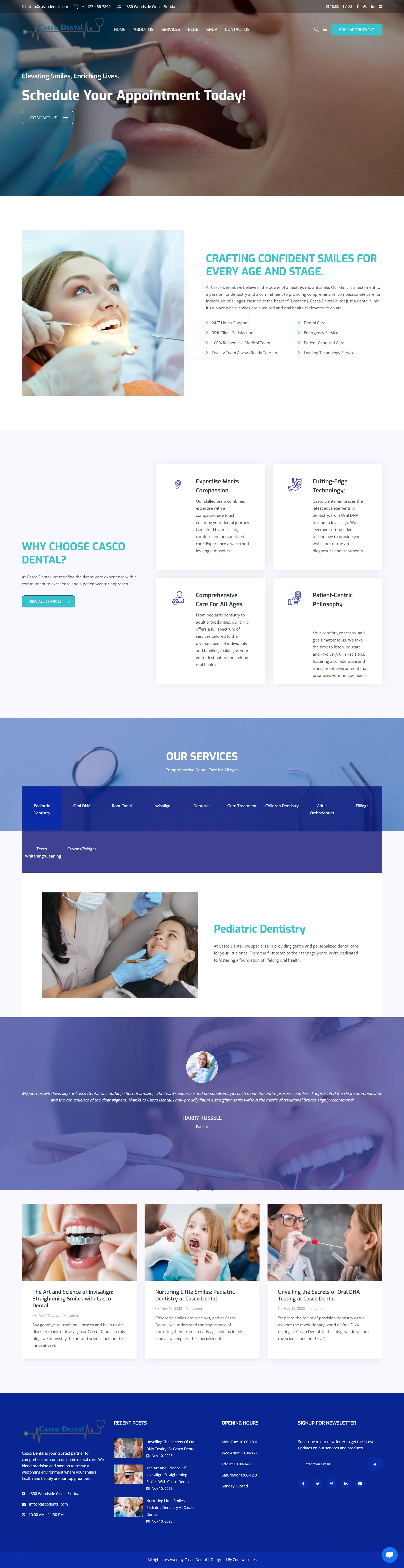 Dental Care Products and Services Website Design