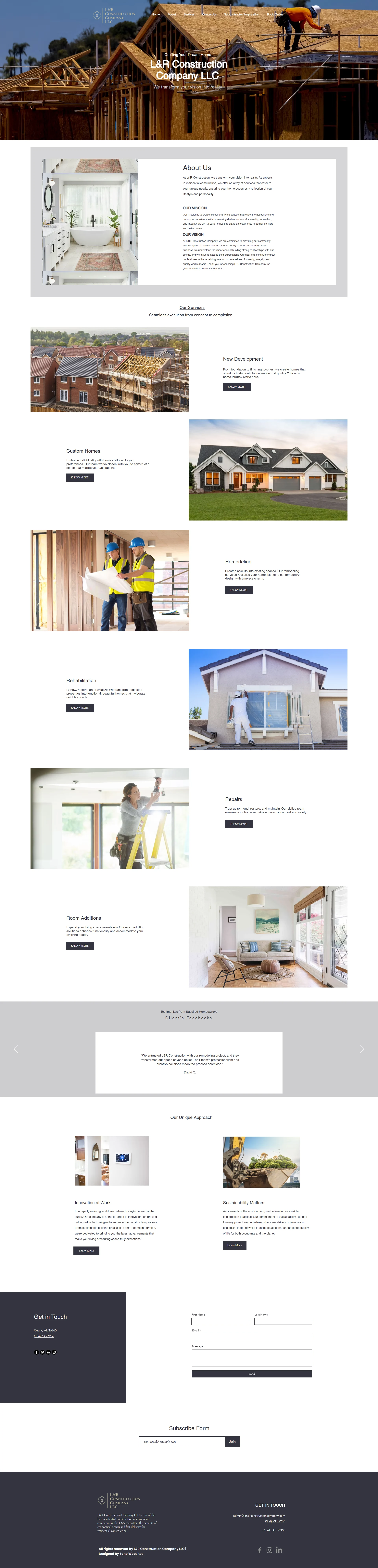 Modern Construction Management Service Website Design