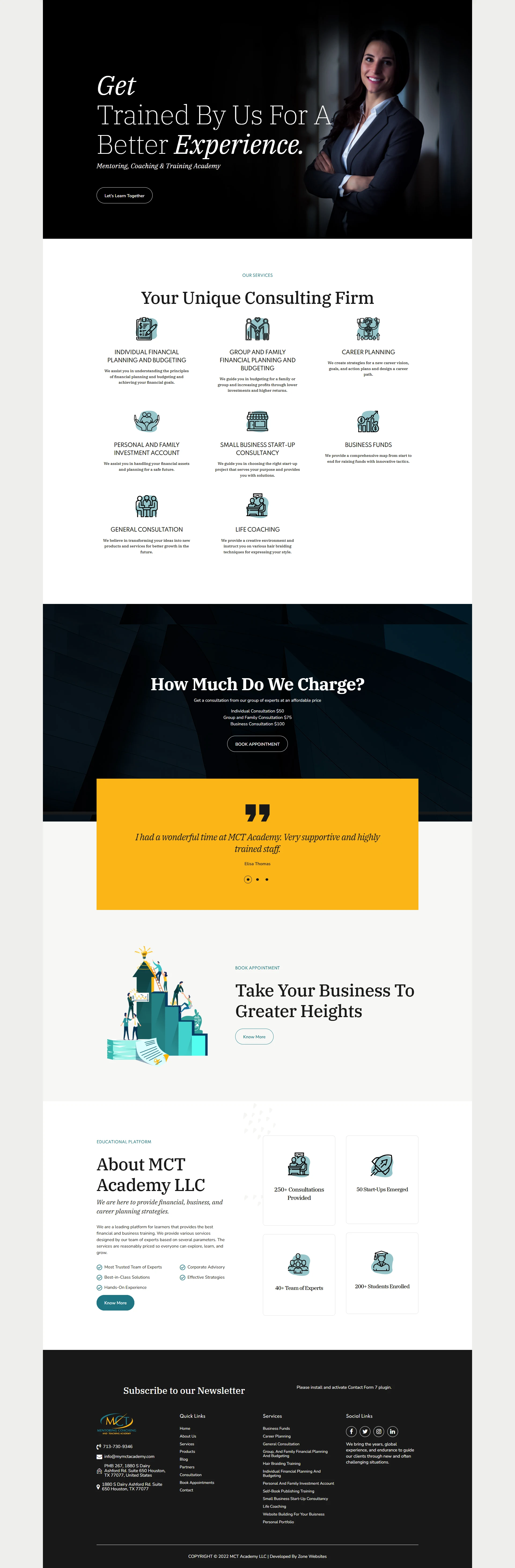 Premium-Quality Coaching & Training Academy Website Layout