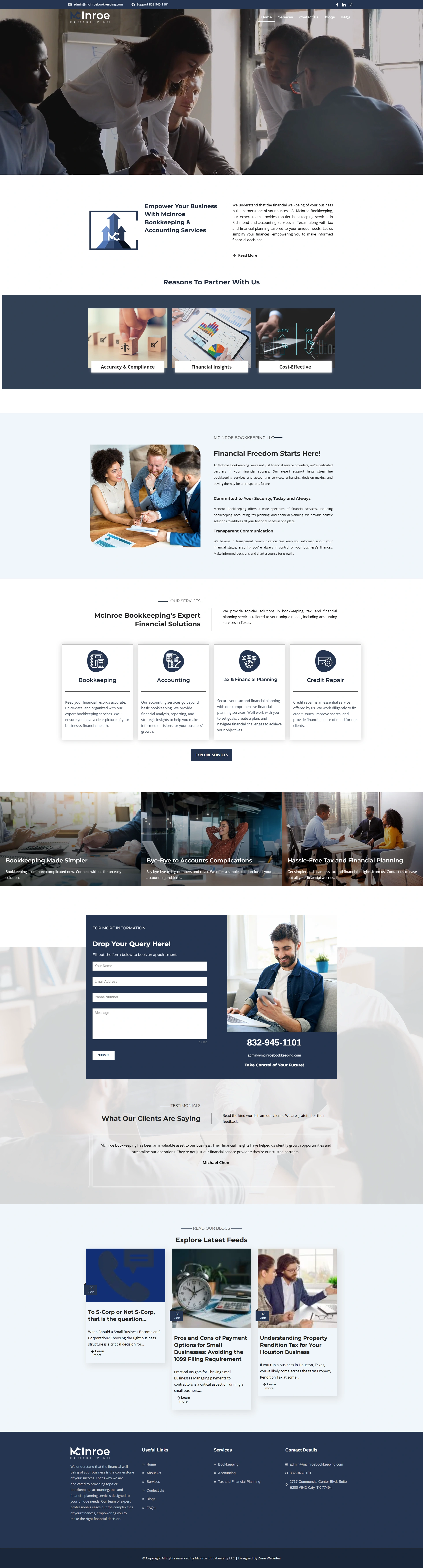 Professional Accounting & Bookkeeping Services Website Design