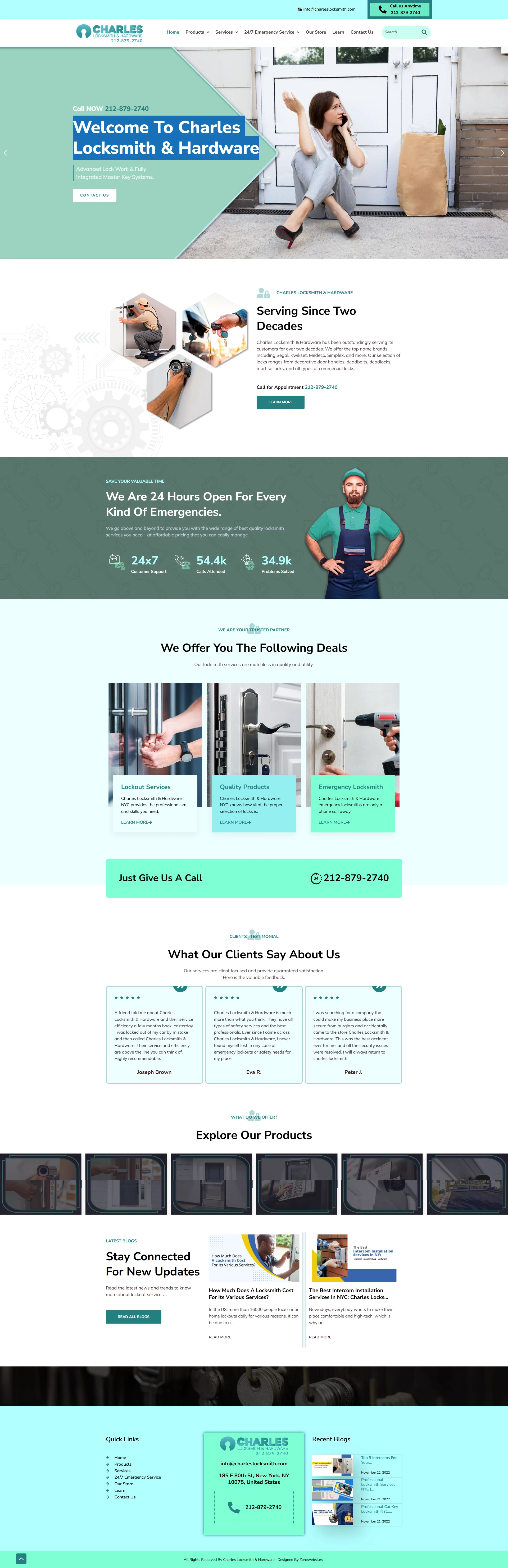 Lockout Services and Security System Website Layout