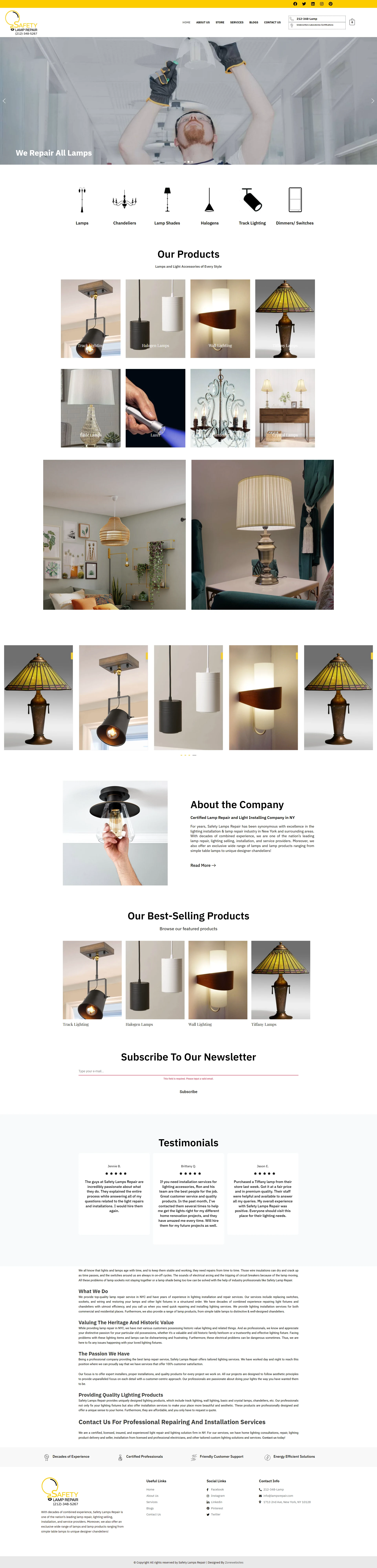 Lighting Installation and Lamp Repair Industry Website Design