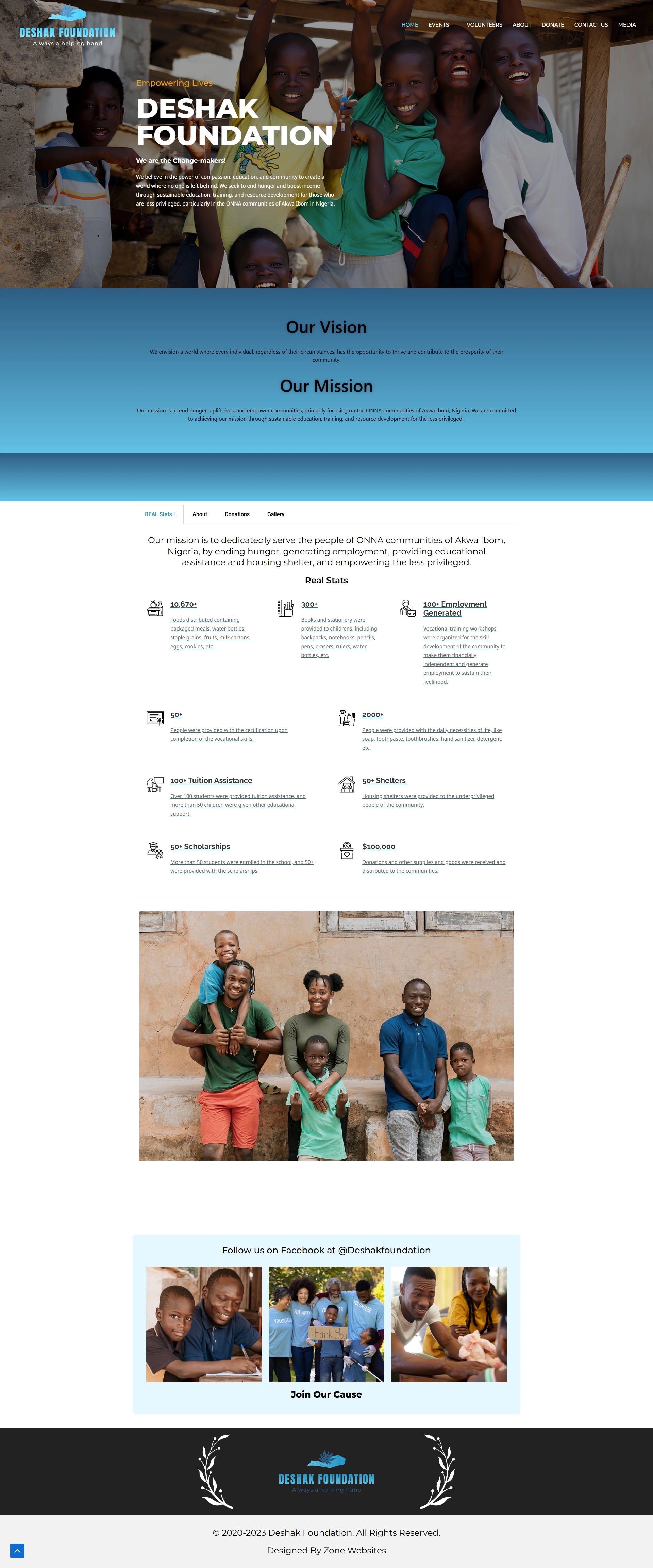 Unique Charity Nonprofit Organization Website Layout